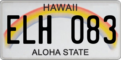 HI license plate ELH083