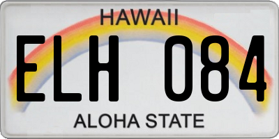 HI license plate ELH084