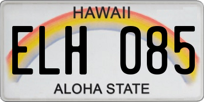 HI license plate ELH085