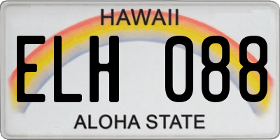 HI license plate ELH088