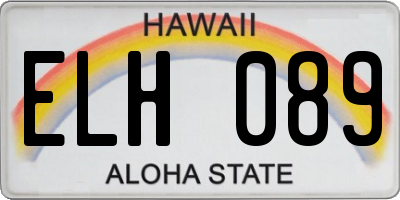 HI license plate ELH089