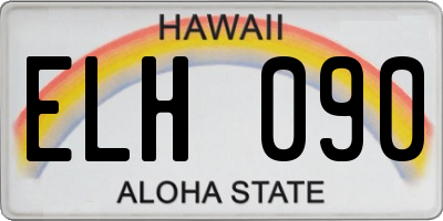 HI license plate ELH090