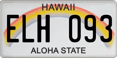 HI license plate ELH093