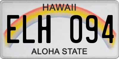 HI license plate ELH094