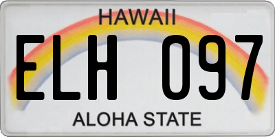 HI license plate ELH097