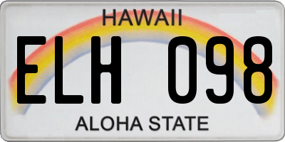 HI license plate ELH098
