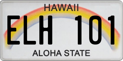 HI license plate ELH101