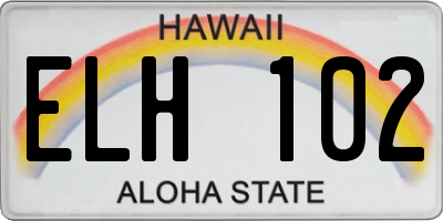 HI license plate ELH102