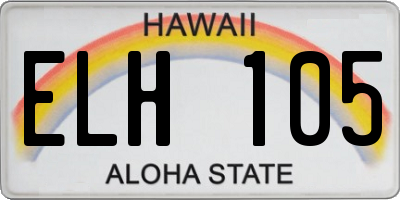 HI license plate ELH105