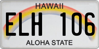 HI license plate ELH106