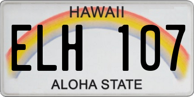 HI license plate ELH107