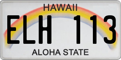 HI license plate ELH113