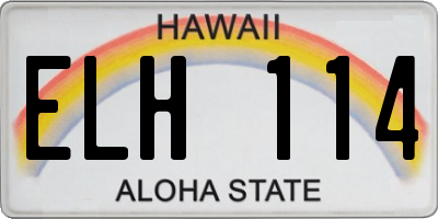 HI license plate ELH114
