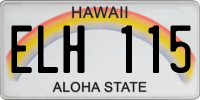 HI license plate ELH115