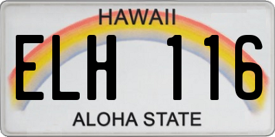 HI license plate ELH116