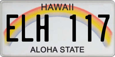 HI license plate ELH117
