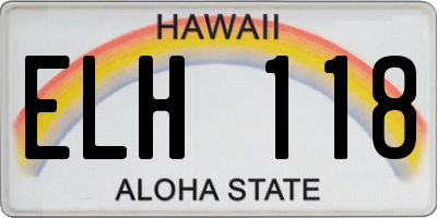 HI license plate ELH118