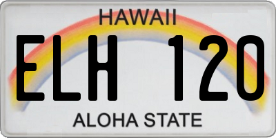 HI license plate ELH120
