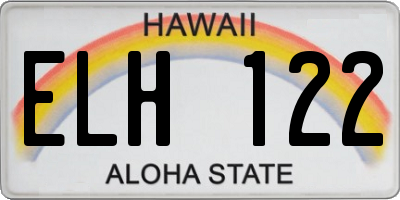 HI license plate ELH122