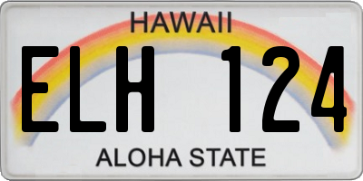 HI license plate ELH124