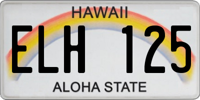 HI license plate ELH125