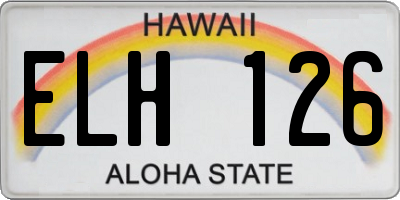 HI license plate ELH126