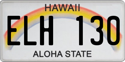 HI license plate ELH130