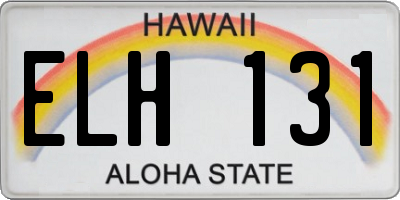 HI license plate ELH131
