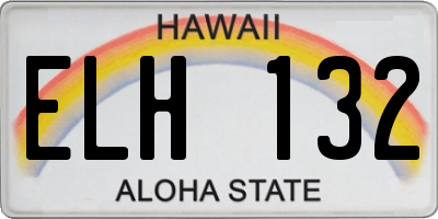 HI license plate ELH132