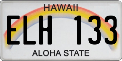 HI license plate ELH133