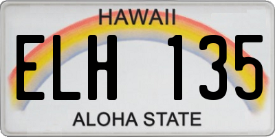 HI license plate ELH135