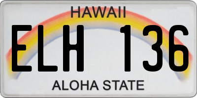 HI license plate ELH136