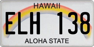 HI license plate ELH138