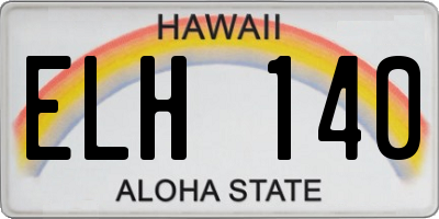 HI license plate ELH140