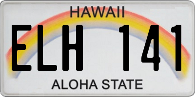 HI license plate ELH141
