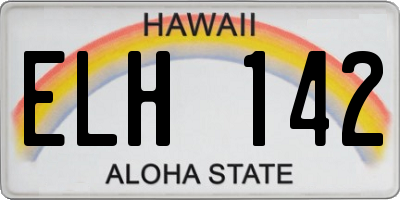 HI license plate ELH142