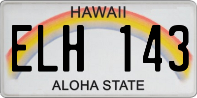 HI license plate ELH143
