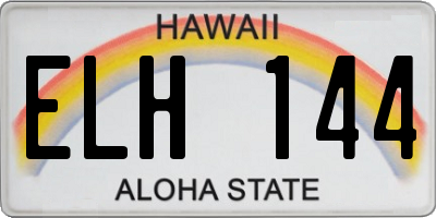 HI license plate ELH144