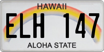 HI license plate ELH147
