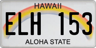 HI license plate ELH153