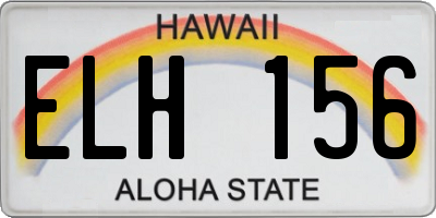 HI license plate ELH156