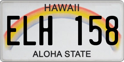HI license plate ELH158
