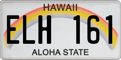 HI license plate ELH161