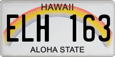 HI license plate ELH163