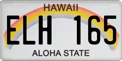 HI license plate ELH165