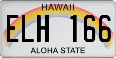 HI license plate ELH166