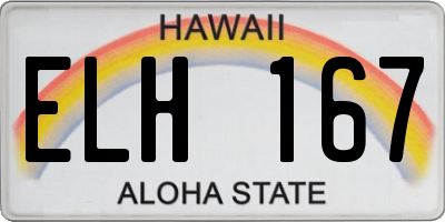 HI license plate ELH167