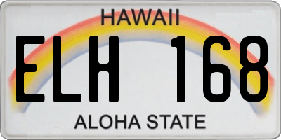 HI license plate ELH168