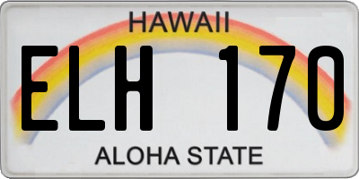 HI license plate ELH170