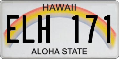 HI license plate ELH171